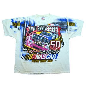 Vintage NASCAR All Over Print (AOP) 90s T-Shirt [XL] 50th Anniversary 1998